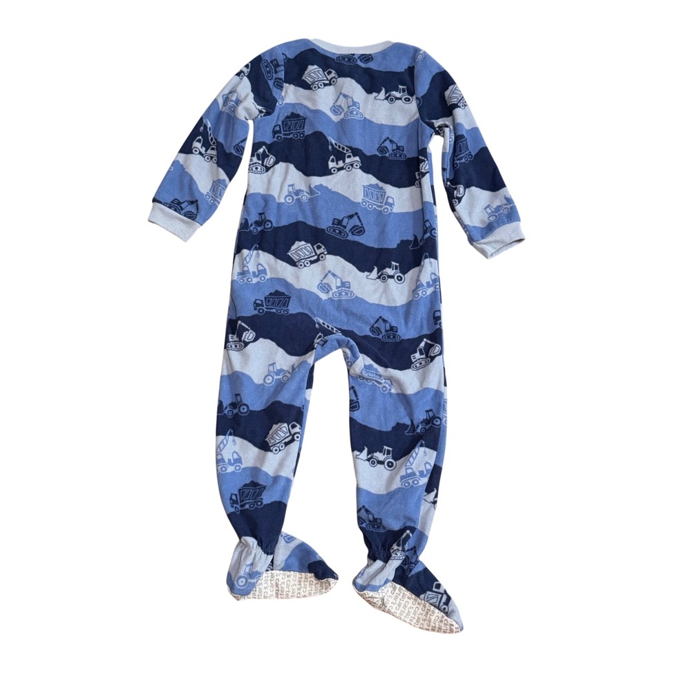 Carters Toddler Boys 4T Fleece Footed Pajamas Lot 3 Santa Trucks Winter Fall - Picture 13 of 13
